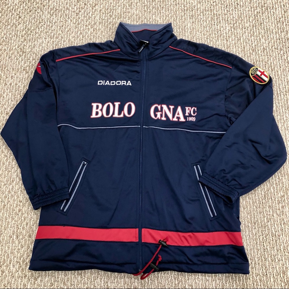 DIADORA FC BOLO GNA Men's Jacket Sweatshirt Navy Blue Sz 42 Italy = USA L